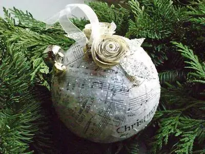 Handmade Upcycled Sheet Music Ornament | Christmas Tree | Eco-Friendly • $4.99