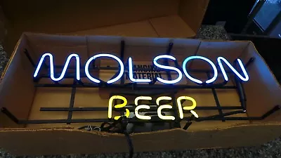 Molson Beer Neon Sign 27  X 10.5   96213-1 (jo) Loc. Nn-9  Local Pick Up Only • $79.95