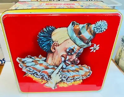 Vintage Crawford's Biscuits Circus Clown Themed Biscuit Tin VGC 23 X 22 X 10 Cm • £34.02