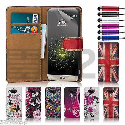 £2.99 • Buy 32nd Design Book PU Leather Wallet Case Cover For LG Phones + Screen Protector