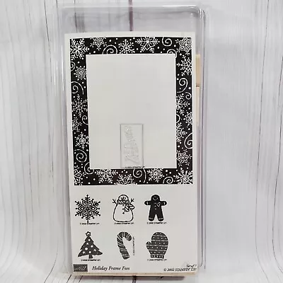 Stampin' Up! HOLIDAY FRAME FUN Rubber Stamps Set Of 7 NEW Unmounted) Vtg 2002 • $10.70