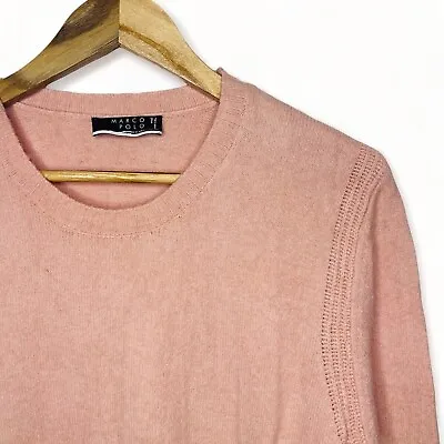 MARCO POLO Knit Jumper Sweater Womens Size S Dusty Pink Cotton Blend Zip Sides • £12.99
