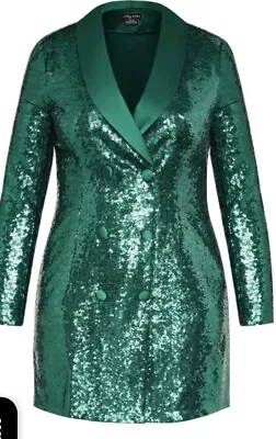 City Chic Xs Green Sequin Dress Eve • $100