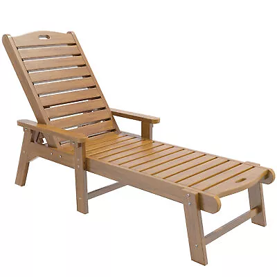 Outdoor Chaise Lounge Chairs +Adjustable Backrest Resin Patio Lounger Chair 1pc • $163.73