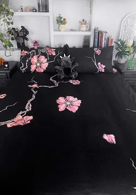 Sakura Akumu Queen Quilt Duvet Cover Set Gothic Horror Homewares Goth | Hells Bl • $66.91