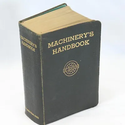 Machinery’s Handbook 12th Edition 3rd Printing Industrial Press NY 1944 Tab Page • $65.90