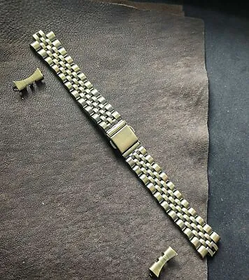 16mm Rustic Gold  Replacement Push Deploy Watch Bracelet With Fitting Parts   • £5.99