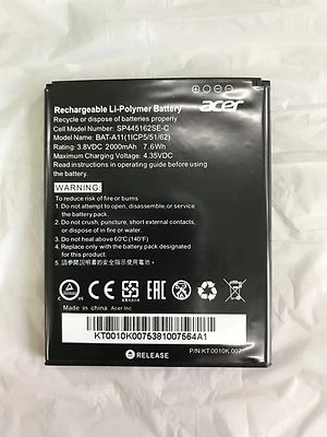 £16.57 • Buy Battery/Battery - Smartphone Acer Z410 Bat-a11 - 2400mAh 3.8v