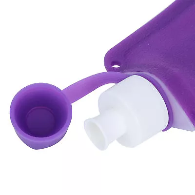 (Purple)500ml Portable Foldable Water Bottles Collapsible Silicone Water • £14.10