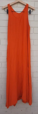 $15 • Buy Scanlan Theodore Orange Silk Maxi Dress Designer Made In Australia S