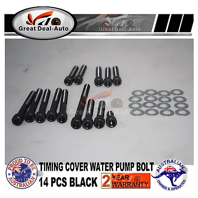 Black Steel WATER PUMP TIMING COVER BOLTS For Holden 253 304 308 V8 Commodore • $30