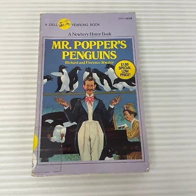 Mr. Popper's Penguins Animal Humor Paperback Book By Richard Atwater Dell 1986 • $29.99