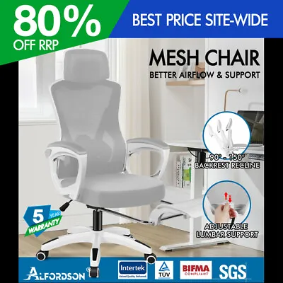ALFORDSON Mesh Office Chair Gaming Executive Computer Recliner Study Work Seat • $115.95