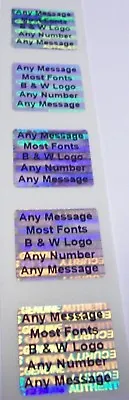 SV75c 500 SVAG .75  Sq Custom Security Hologram Tamper Evident Sticker Seals • £38.52