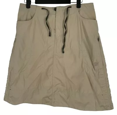 Mountain Hard Wear Skirt 100% Nylon Drawstring Pockets Khaki Beige Sz 10 • $16.78