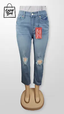 Signature By Levi Strauss & Co. Women's Mid Rise Slim Fit Boyfriend Cut-Off J... • $19.14