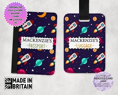 Personalised Rocket Ship Space Boys Baby Kid Children's Passport Holder Cover V4 • £5.95