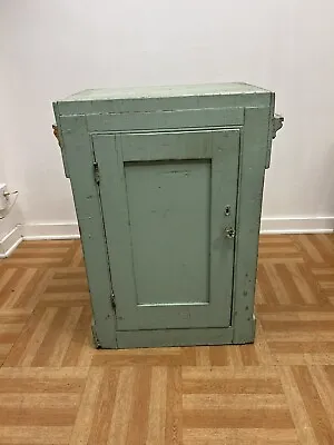 Vintage WOOD CABINET Farmhouse Kitchen Storage Wooden Painted Shabby Farm Stand • $199.99