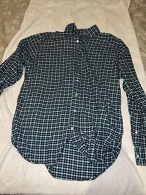 Vineyard Vines Shep Ian Blue Green Slim Fit Long Sleeve Whale Shirt Size M • $9.99