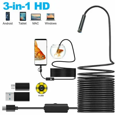 7mm USB Type C Endoscope Borescope Inspection Snake Camera For Android Phone • $9.99