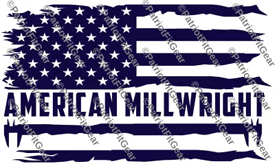 American MillwrightCalipersMicrometerMillingAmerican FlagCustom Vinyl Decal • $15.95