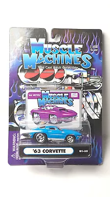 Muscle Machines '63 Corvette 01-35 Blue • $12.35