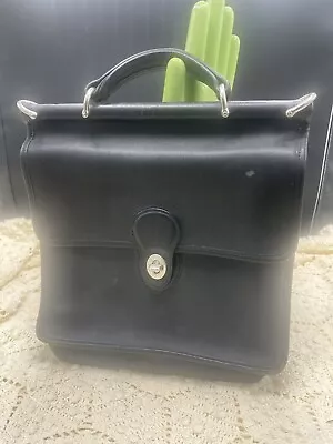Vintage COACH Willis Blk  Leather CrossBody Flap Handbag   FO40 -9927 No Strap • $80
