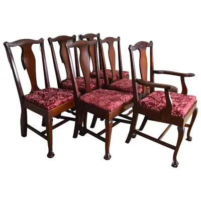 Antique Set Of 6 Mahogany Ball And Claw Dining Chairs #21779 • $1450