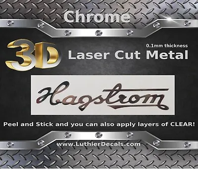 Hagstrom Guitar Decal 3D Metal Chrome Headstock Restoration Decal Sticker M62b • $14.66