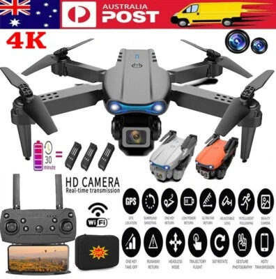 $36.40 • Buy 4K E99 Drone With HD Camera Drones WiFi FPV Foldable RC Quadcopter W/Battery AU