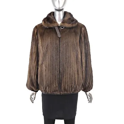 Lunaraine Mink Corded Jacket Reversible To Leather- Size M • $600