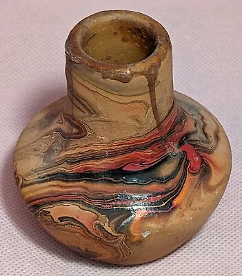 Vintage Nemadji Indian Pottery Unglazed Swirl Vase - 3 1/2  • $13.95