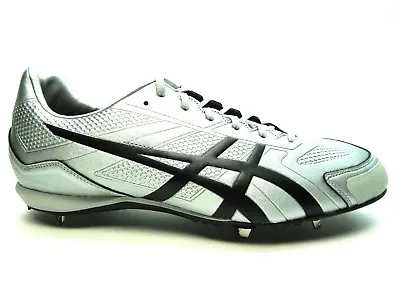 Asics Base Burner Silver Black Baseball Men Shoes Size 6.5 • $65