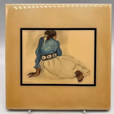 RC Gorman Ceramic Art Tile Pottery Woman With Concho 1976 Navajo Native American • $29