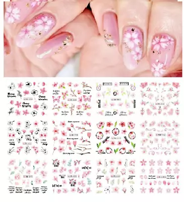 12 Sheets Nail Art Sticker Water Decals Transfer Stickers Flowers Mixed Designs • £2.99