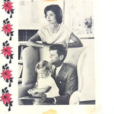 Signed JFK Jacqueline Caroline Photo Christmas Card Senator • £145.36
