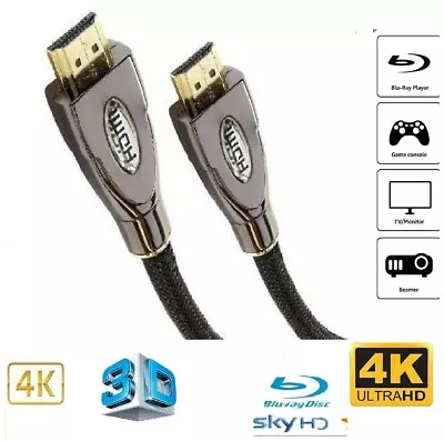 PREMIUM GOLD HDMI Cable 2.0 High Speed 0.5M/1M/2M/3M-10M 4K 2160p 3D Lead # 2 • £4.45