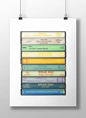 Brian Eno Poster: Cassette Print Brian Eno Albums Fan Gift Art • £16.49