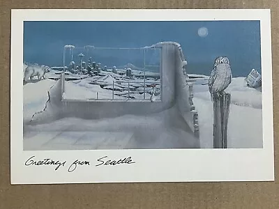 Postcard Seattle Washington WA Fantasy Greeting Carpe Diem Art By Paul Sloan • £9.49