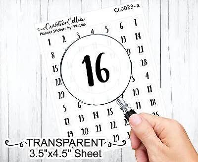 $3.75 • Buy CL-0023-a || Number Circles Planner Stickers Mini Stickers Round Transparent