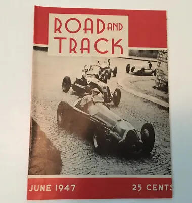 ROAD & TRACK Magazine #1 1947 RACING Vtg 1977 Reprint INDY 500 46 Ford Sprint • $13.96