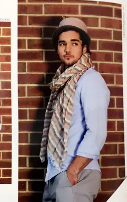 New Men Fashion Cotton Long Scarf Wrap Distressed Striped Peach/Beige/Black Soft • $7.49