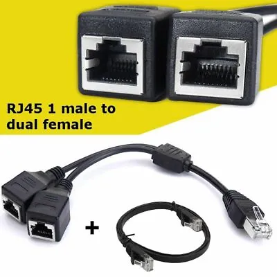 $12.26 • Buy RJ45 Splitter Adapter 1 To2 Dual Female Port CAT 6 LAN Ethernet Connector