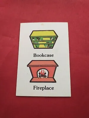 Mystery Mansion Board Game 1984 REPLACEMENT BOOKCASE FIREPLACE SEARCH CARD *73j • $7