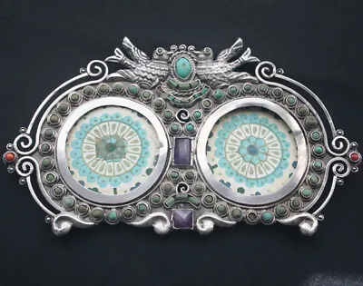 Vintage MATILDE POULAT MATL STERLING & Gemstone Frame Mexico • $1274.99