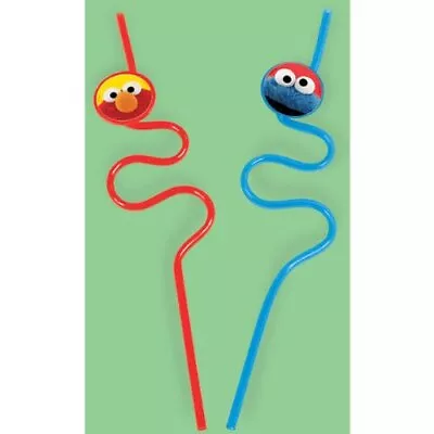 Sesame Street Elmo Cookie Big Bird Cute Kids Birthday Party Favor Krazy Straws • $7.47