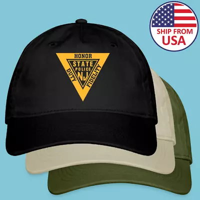 New Jersey State Police Men's Adjustable Black Hat Organic Cap Size Adult • $19.99