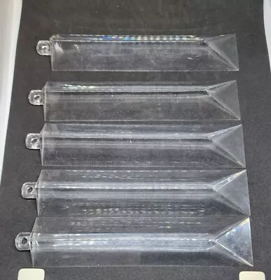 Vintage ACRYLIC LUCITE TRI LOBE CHANDELIER 6  PRISMS REPLACEMENT LOT Of 5 EUC • $19.95