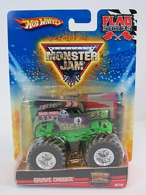 Hot Wheels 2010 Monster Jam 1:64 Grave Digger Mud Trucks Flag Series MOC JR417 • $19.95