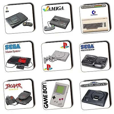 £4.49 • Buy Retro Games Consoles - Retro Coasters - Wooden - Collectables - 4 For 3 Offer